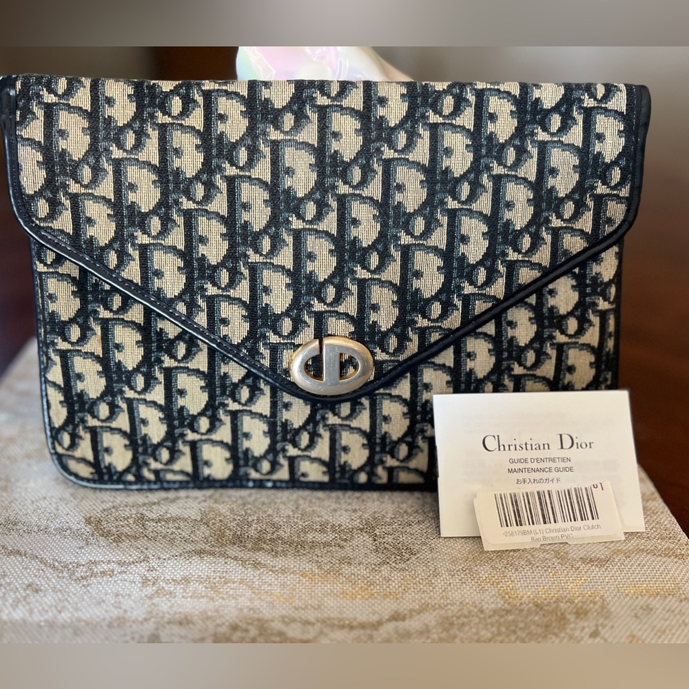 💙 Authentic Gorgeous Dior Jacquard  Clutch